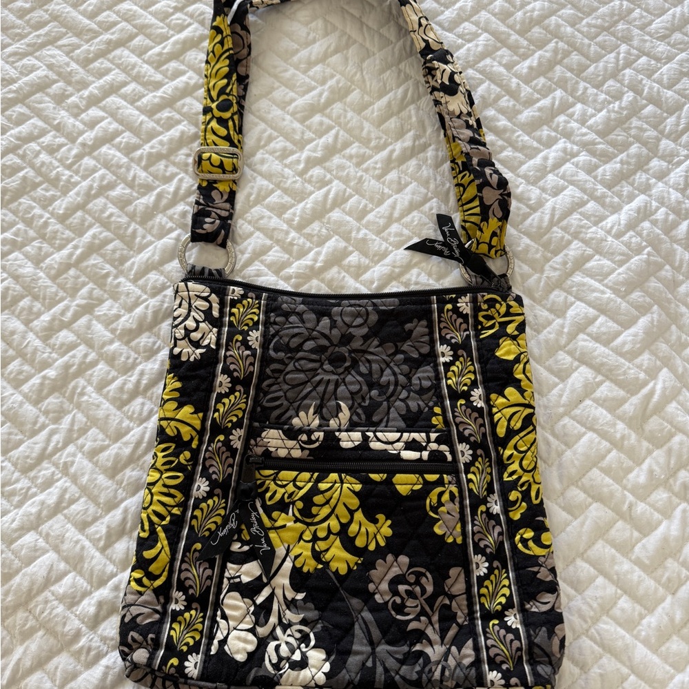 Vera Bradley Black and Yellow Floral Crossbody Bag